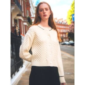 Pure Wool Cable Cardigan (IVORY)