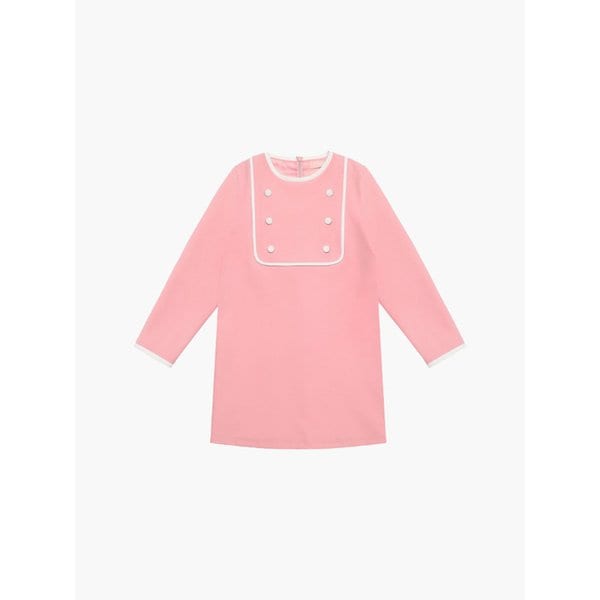 트위기 버튼 포인트 분또 원피스(Pink)