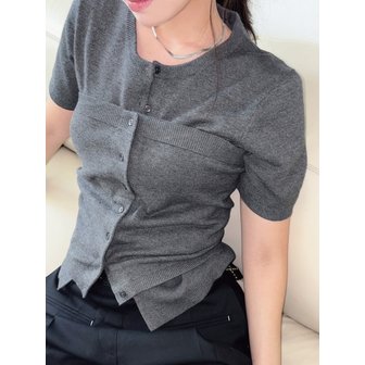 티메이커 BASIC ROUND CARDIGAN & BUSTIER SET GR