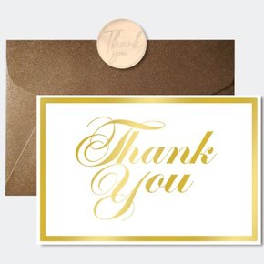 [구아빠스튜디오]Classic Gold & White/Blue Premium Thank You Card