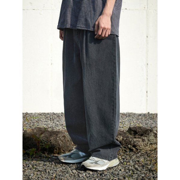 베이직 원 턱 와이드 데님 팬츠 MDP109 / 2color w