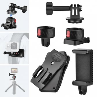  UTEBIT Gopro 360 gopro 퀵 릴리스 버클 마운트 마그네틱 어댑터 용 액세서리 마그넷 백팩 클립