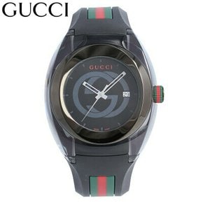 GUCCI 구찌 YA137107A I 손목시계 시계 맨즈 러버 블랙 캐주얼 쿼츠 선물 선물 1년 보증