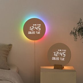 (시크릿상품) LED 시계 풀문 오로라 백라이트 무드등 벽시계
