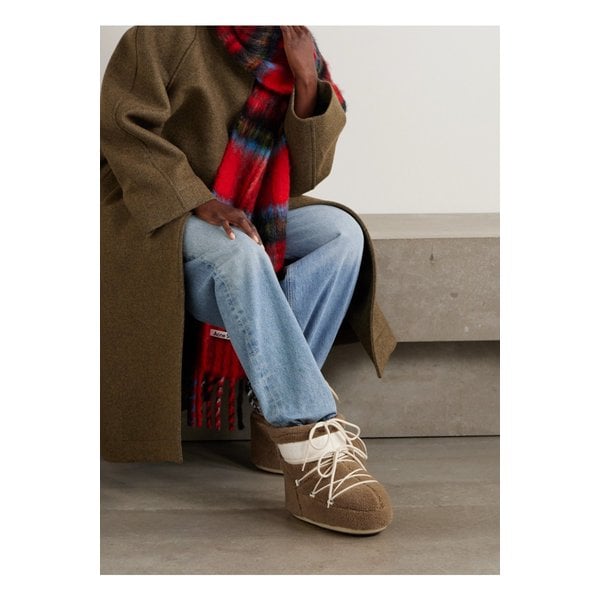 문부츠 아이콘 로우 나일론 트리밍 플리스 스노우 부츠 카멜 46376663162976154