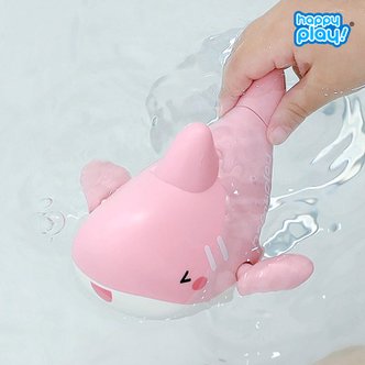 해피플레이 유아 목욕놀이 장난감 헤엄치는 베이비상어 핑크