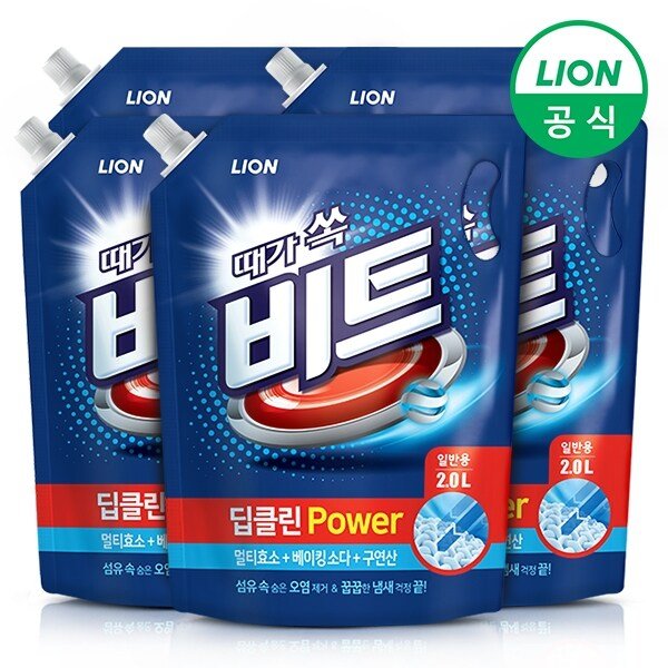 비트 세탁세제 딥클린파워 액체 2L리필(일반) 5개