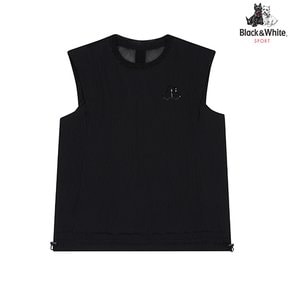 여성 등판 메쉬 배색 라운드넥 베스트 9825LZSN_BLACK