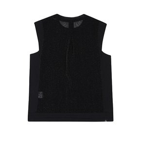 여성 등판 메쉬 배색 라운드넥 베스트 9825LZSN_BLACK