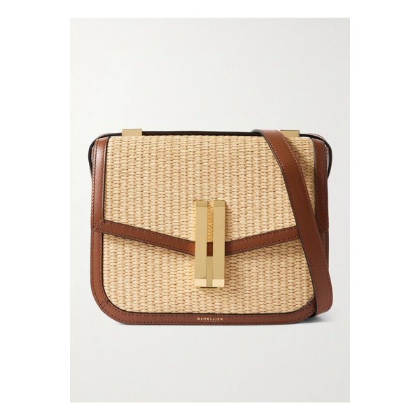 드멜리어 밴쿠버 가죽 트리밍 라피아 숄더 백 베이지 1647597357778874