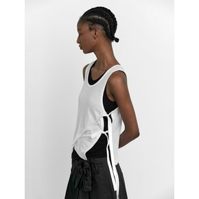 LAYERED SLEEVELESS TOP [WHITE]