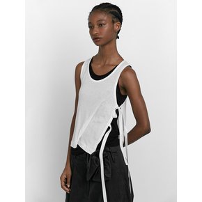 LAYERED SLEEVELESS TOP [WHITE]