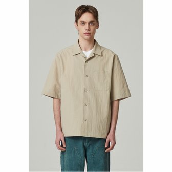 커스텀멜로우 oversized multi-pocket half shirt_CWSAM24307BEX