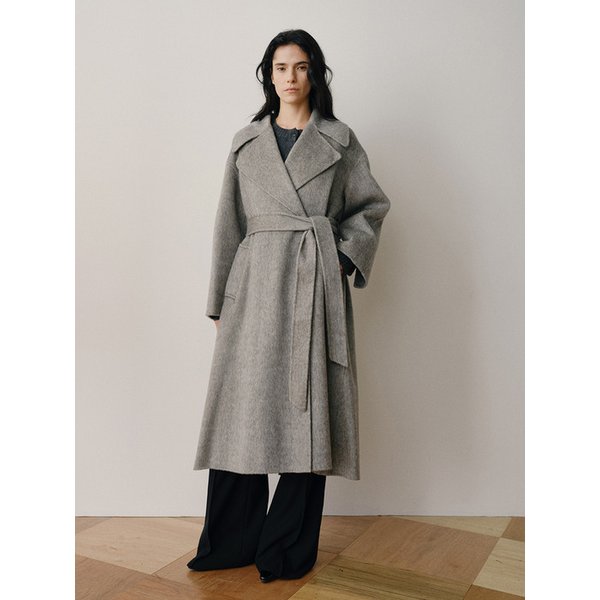 RTF CAMEL SILK DOUBLE LONG COAT  [HAND MADE]_GREY