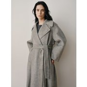 RTF CAMEL SILK DOUBLE LONG COAT  [HAND MADE]_GREY