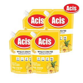 아키스 베이킹소다 레몬 주방세제 리필 1200ml x4개