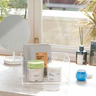 JAJU 투명 깔끔 아크릴 화장품 수납함 24.6x16.4x13cm J52N903106500