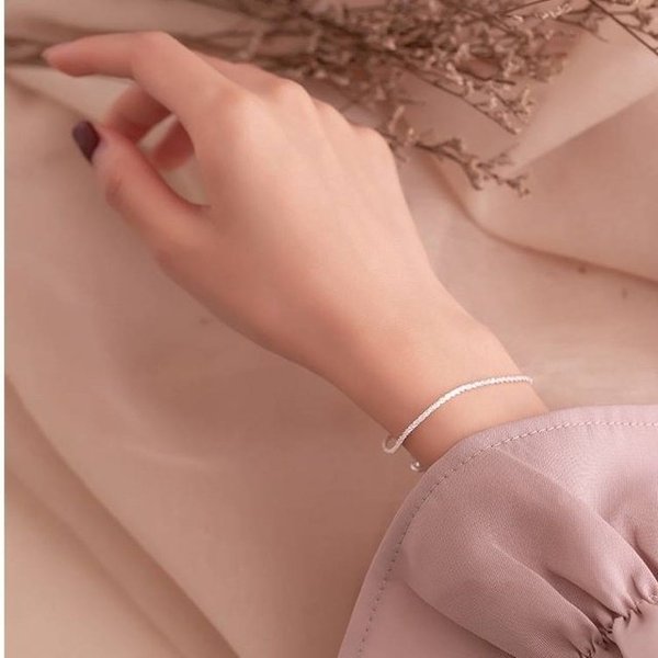 고급 S925 실버팔찌 여성 은팔찌 (WCA5284)