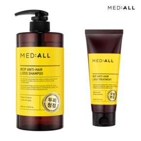 MEDIALL 두피 청정 단백질 모발 손상 케어 트리트먼트 200ml+샴푸 800ml 우디허발향