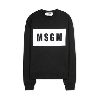 MSGM [신세계아울렛]MSGM 남성 박스 로고 블랙 맨투맨 2940MM68 207599 99