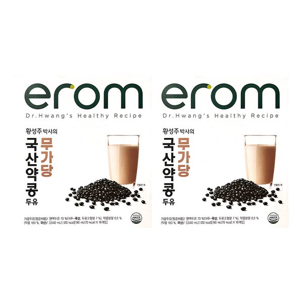 황성주 국산 약콩 무가당 두유 190ml 32팩