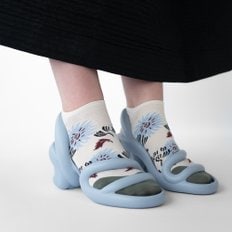 [본메종] Ankle sock Flowers Natural_DR121