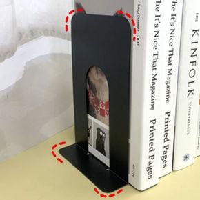 T자형 책꽂이 북엔드 블랙 2P