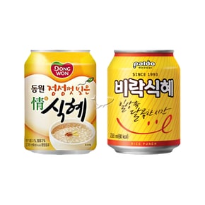 동원 정식혜 238ml/ 6캔+비락식혜 238ml/ 6캔 총12캔