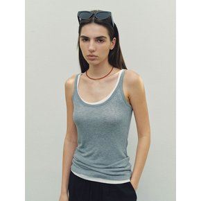 Soft Stretch Tencel U-neck Sleeveless (Melange Gray)