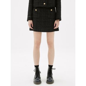 TWEED MINI SKIRT_BLACK