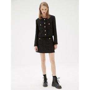 TWEED MINI SKIRT_BLACK