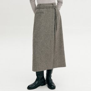 브리아나 울 랩 스커트_멜란지 그레이 / BRIANA WOOL WRAP SKIRT_MELANGE GREY