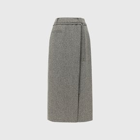 브리아나 울 랩 스커트_멜란지 그레이 / BRIANA WOOL WRAP SKIRT_MELANGE GREY