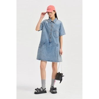 럭키슈에뜨 Pocket Point Denim Midi Dress (blue) LFPDM26470BUX