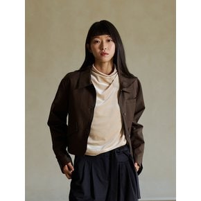 DARK BROWN SHORT FRENCH JACKET(LEBFAJK5524)