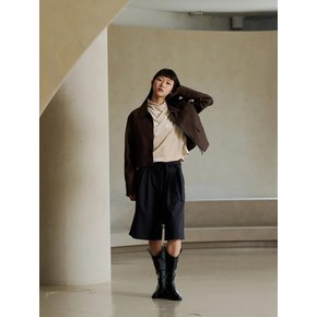 DARK BROWN SHORT FRENCH JACKET(LEBFAJK5524)