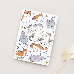 고양이 감성 타투스티커 애교냥의 하루 일상/판박이스티커 타투도안
