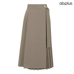 [ab.plus/신상] 플리츠 랩 롱 스커트 (LSA5MS37A)