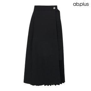 [ab.plus/신상] 플리츠 랩 롱 스커트 (LSA5MS37A)