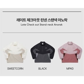남녀공용 레이트 체크아웃 린넨 스탠넥 아노락 자켓 UQ221CWT49MPK