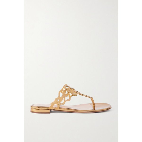 레이저컷 미러 가죽 샌들 46376663162952550