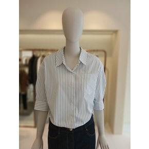 [여주점] 씨씨콜렉트 스트라이프오픈카라셔츠블라우스E253MSC102