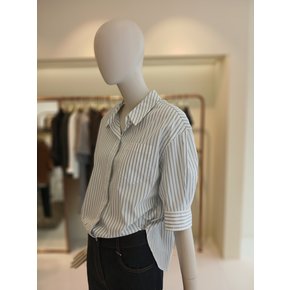 [여주점] 씨씨콜렉트 스트라이프오픈카라셔츠블라우스E253MSC102