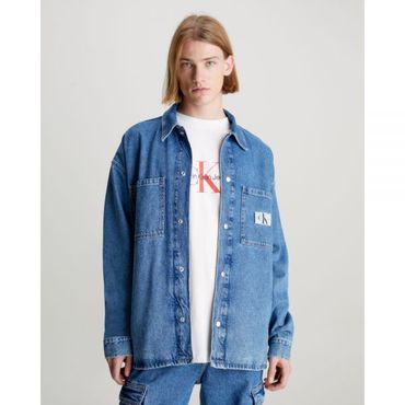 이스퀘어 5021639 Calvin Klein Oversized Denim Shirt Jacket - Blue