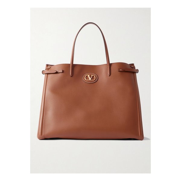 안티브스 라지 아플리케 가죽 토트 카멜 1647597350062521