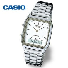 [정품] CASIO 카시오 AQ-230A-7D 듀얼타임 남성 정장 메탈시계