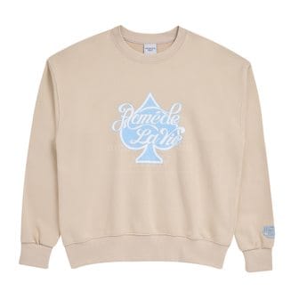 아크메드라비 SPADE SCRIPT LOGO BASIC SWEAT SHIRT BEIGE-스페이드맨투맨