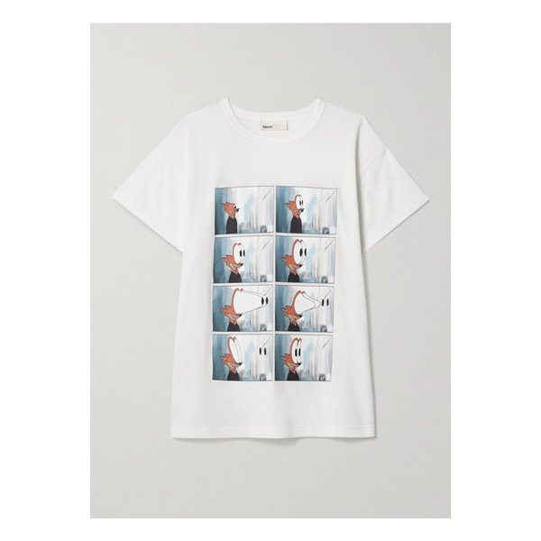 케이트 메브 프린트 코튼 혼방 저지 티셔츠 화이트 46376663162859247