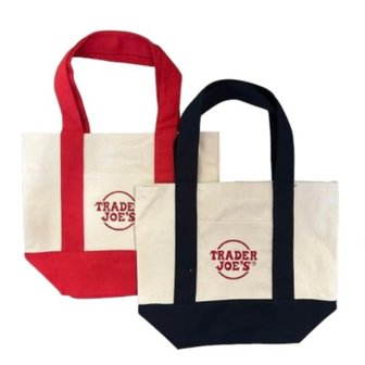  [Trader Joes Mini Canvas Totes Bags] 트레이더 조 미니 캔버스 토트백 에코백 2개 세트