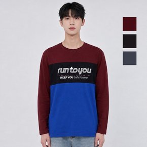 3단 절개 프린팅 라운드넥 티셔츠 NTF740